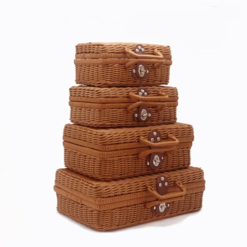 Mid-Autumn Festival Gift Box Rattan Weaving Bridesmaid Souvenir Storage Box Handwoven Retro Wedding Gift Box for Dragon Boat Festival Zongzi