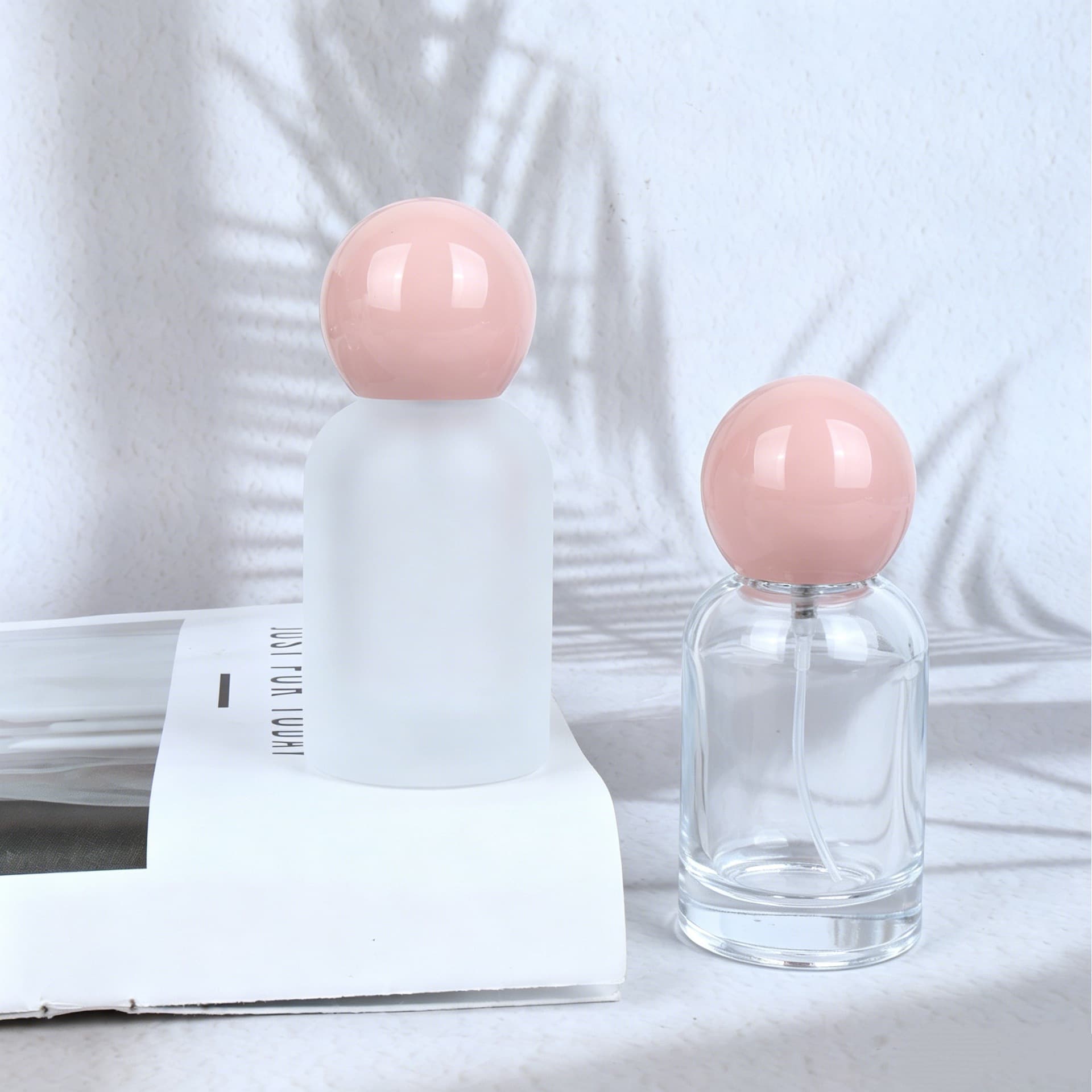 30ML Premium Perfume Refillable Pink Perfume Bottle Transparent Glass Spray Bottle Portable Sample Replacement Press Empty Bottle