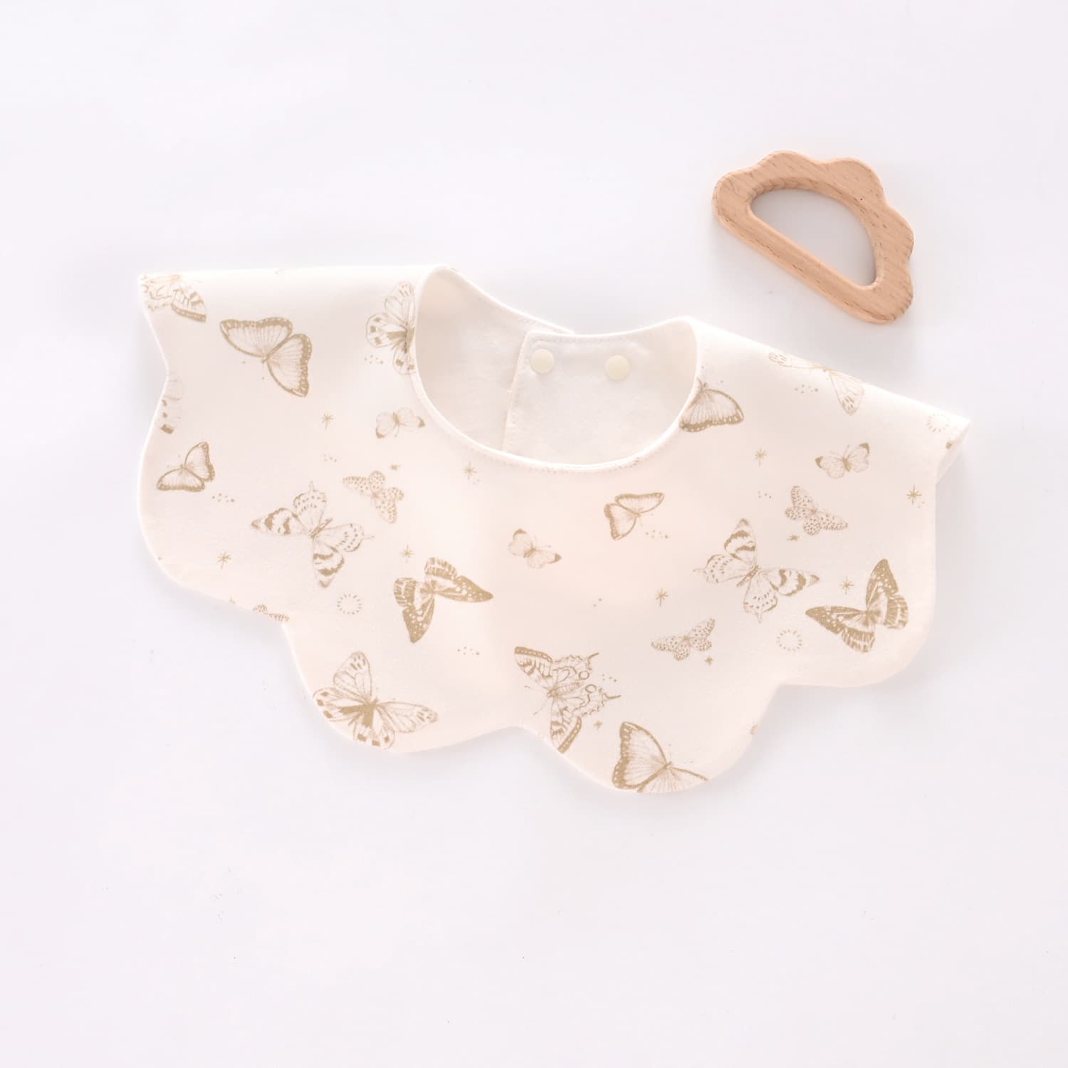 Baby Bib 100% Cotton One-Way Moisture-Wicking Waterproof Drool Bib Newborn 360-Degree Extra-Large Feeding Bib