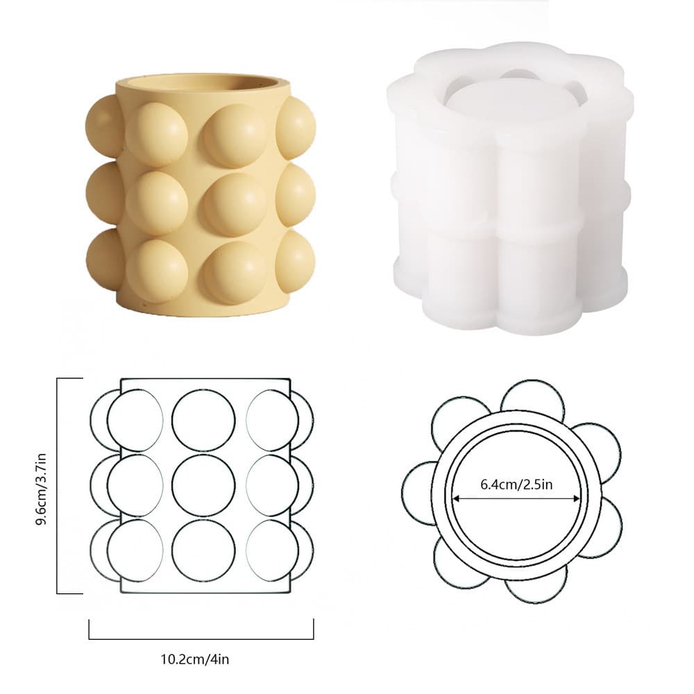 Candle cup silicone mold Side convex spherical jewelry storage box with lid DIY resin craft home decoration