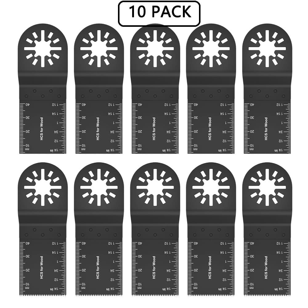 10 Pieces 34mm Fine Tooth Oscillating Saw Blades, Universal Oscillating Saw with Closed Joint, Old-style Flower Hole Slow Installation