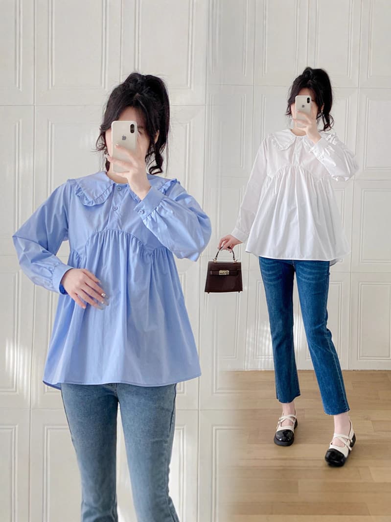 Yun 18 Spring Summer New Maternity Shirt Fashionable Cardigan Long Sleeve Maternity Wear Loose Top 338