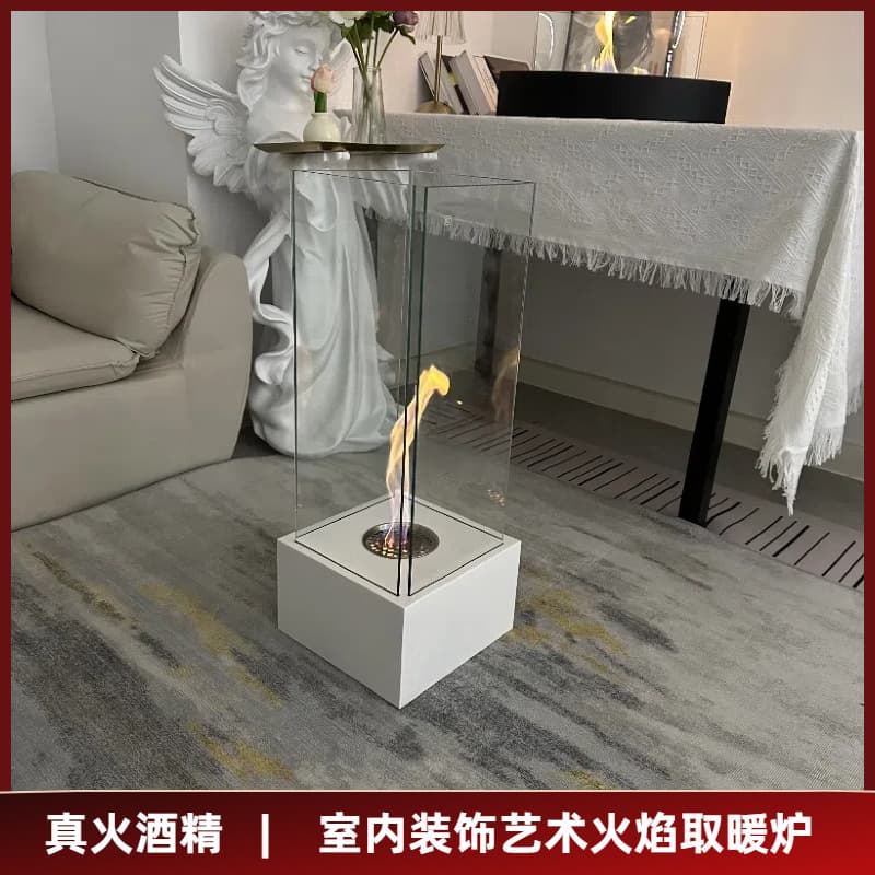 European Viral Ins Indoor Alcohol Heater, Real Flame Fireplace Ornament for Villas and B&Bs, Artistic Living Room Decor