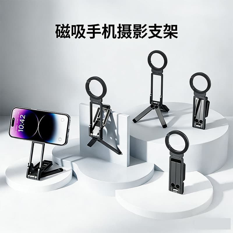 Magsafe Magnetic Phone Mount Carabiner Multifunctional Photo Live Streaming Portable Aluminum Alloy Desktop Tripod