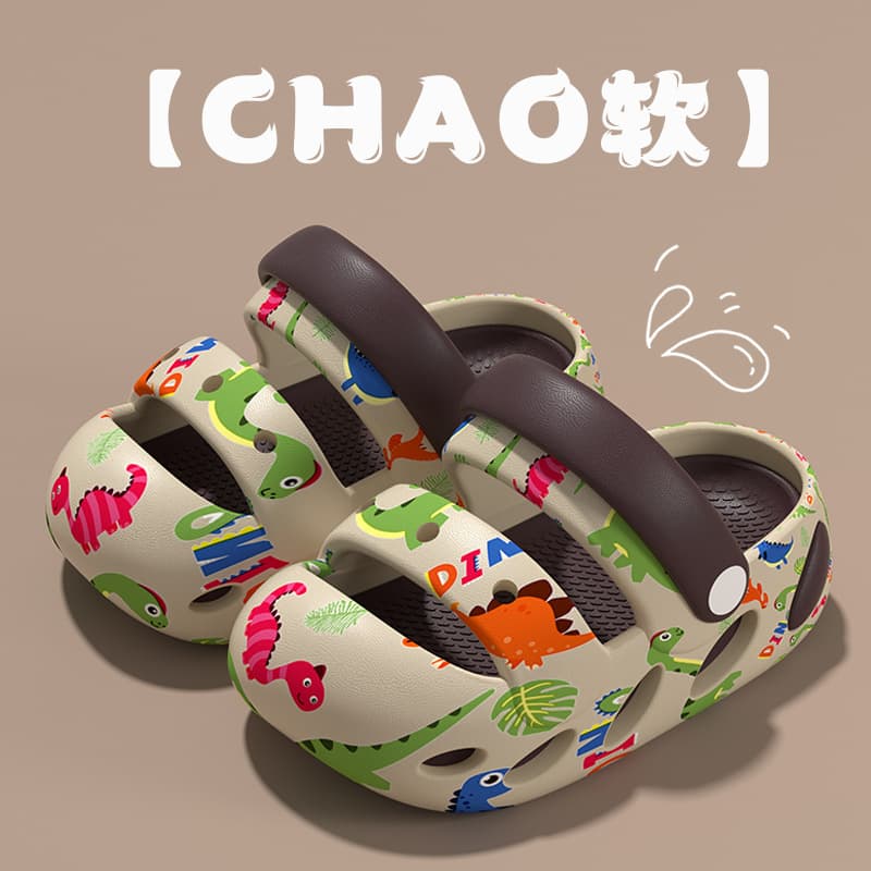 Printed Dinosaur Pattern Children's Clog Sandals Summer 2026 New Style Boys Girls Toe Protection Baby Sandals