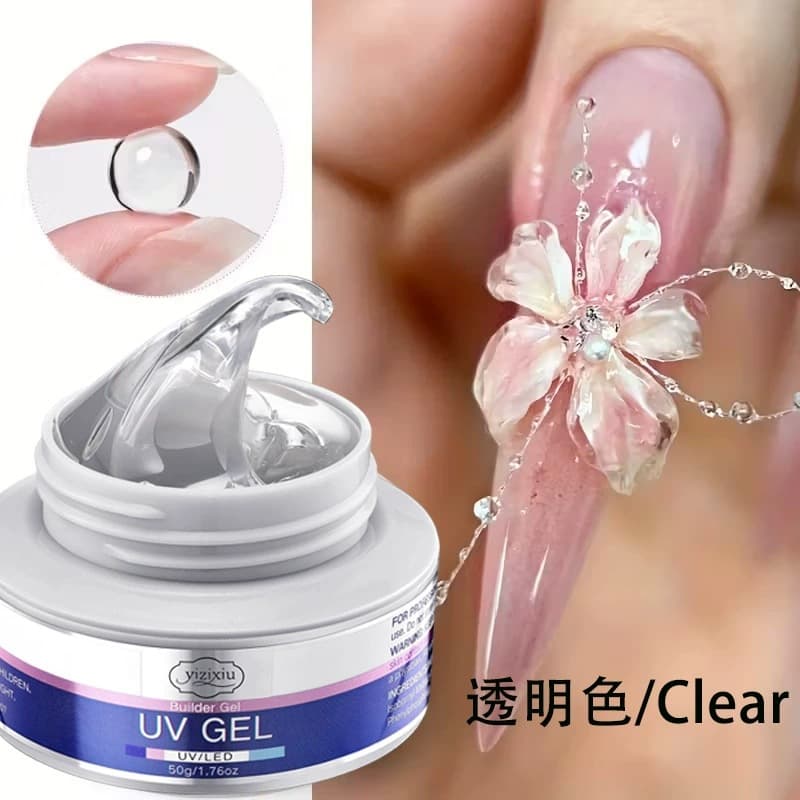 Hard Solid Non-Sticky Squeeze Gel, Large Capacity Nail Carving Gel, Moldable Shaping Light Cure Extension Gel, Soft Candy Gel