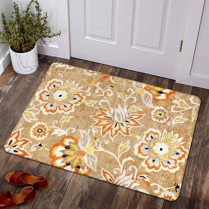 Cross-border Dropshipping Vintage Floral Home Entrance Floor Mat Doorway Dirt-Resistant Wear-Resistant Entryway Easy-Care Door Mat