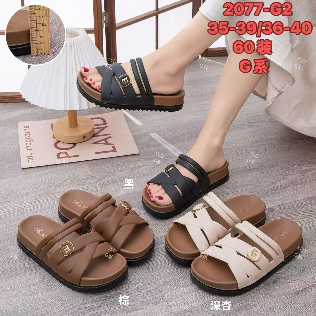 Women's slippers, 2026 new style, casual platform sandals, Chanel-inspired, single-strap Roman sandals.