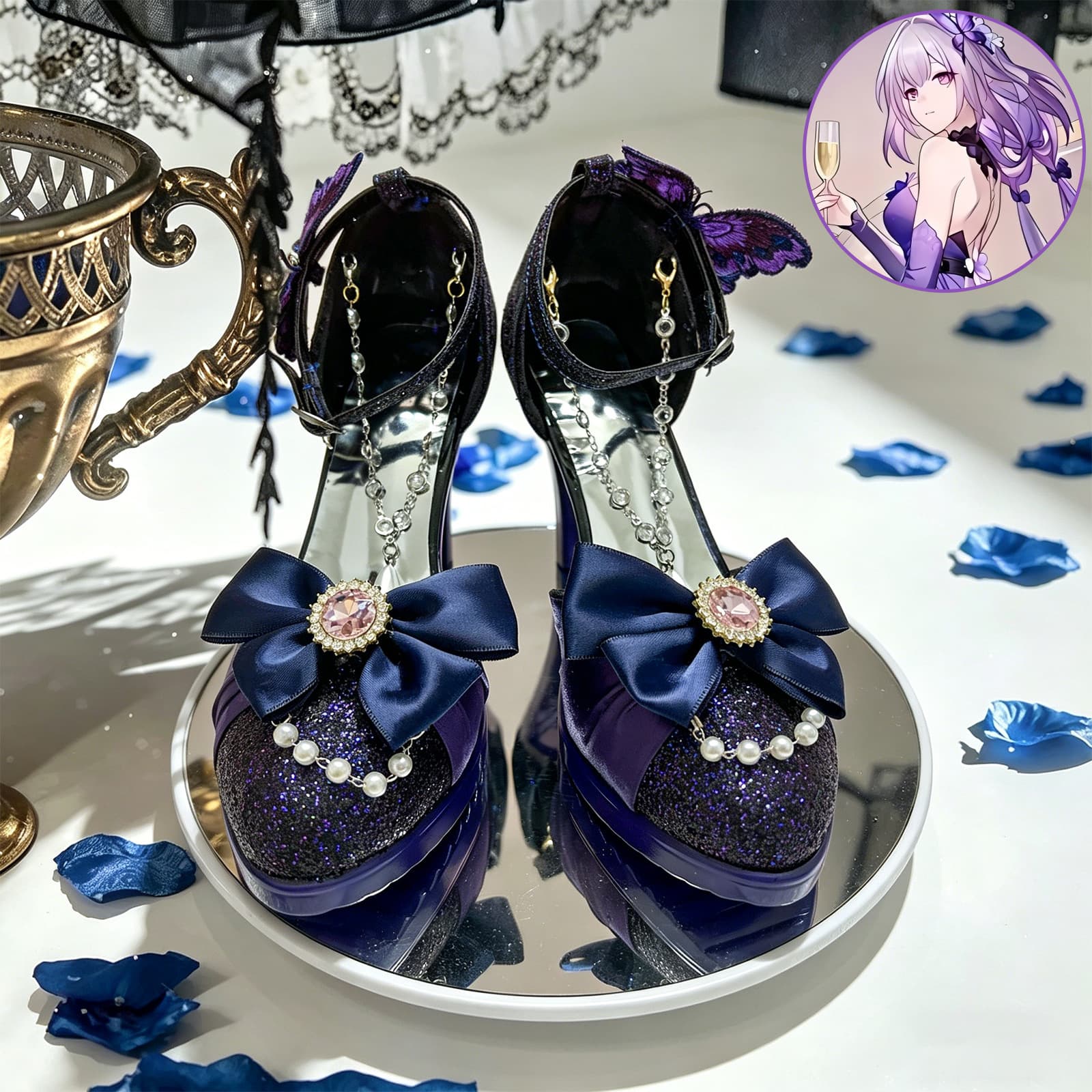 Yiman Honkai Cos Shoes Star Rail Lolita Youmeng Pianxian Xiadie Cosplay Shoes Lolita High Heels