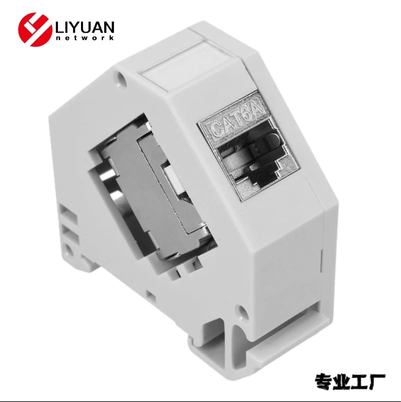 DIN Rail Mount Bracket Module Rail Fixed Panel with CAT6A Module Keystone Module Holder