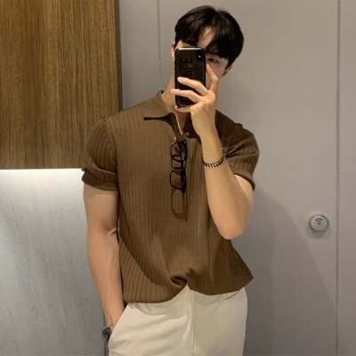Irregular Button Design High Neck Sweater Men Korean Street Style Cool Lazy Oversize Knit Top