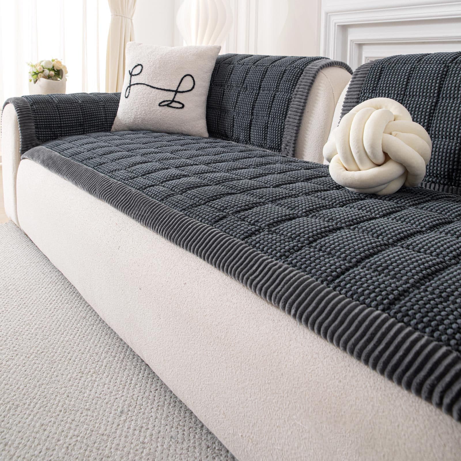 2026 New Style Corduroy Sofa Cushion Autumn Winter Simple Living Room Sofa Seat Cushion One-Piece Anti-Slip Sofa Cover Cloth