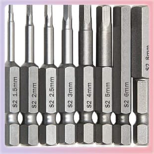 50mm Long S2 Hex Allen Bit Set Drill Bits H1.5-8 Magnetic Hex Driver Bits for Power Tools
