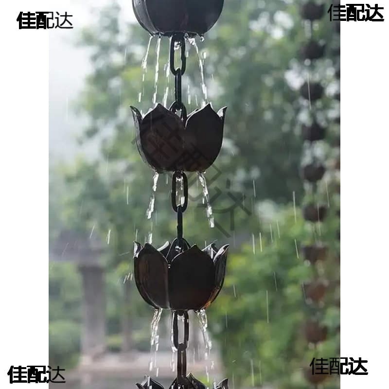 Rainwater Pipe Diverter Villa Rain Chain Japanese Style Eaves Drainage Chain Chinese Temple Courtyard Downspout Water Guide Rain Chain Rain Chime