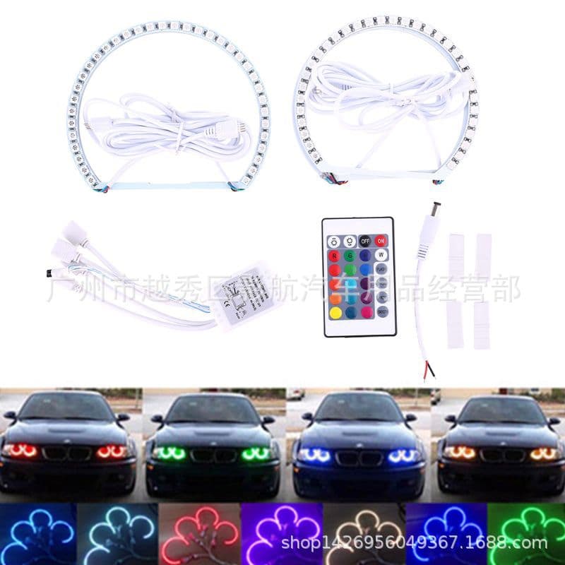 Suitable for BMW E46 E39 E38 E36 Car Headlight Modification 131 146mm LED Angel Eye Kit