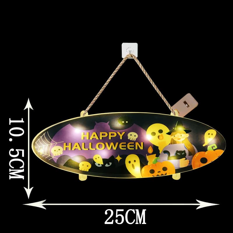 Cross-border Christmas Halloween Door Sign Light Holiday Decorative Light Window Door Light String