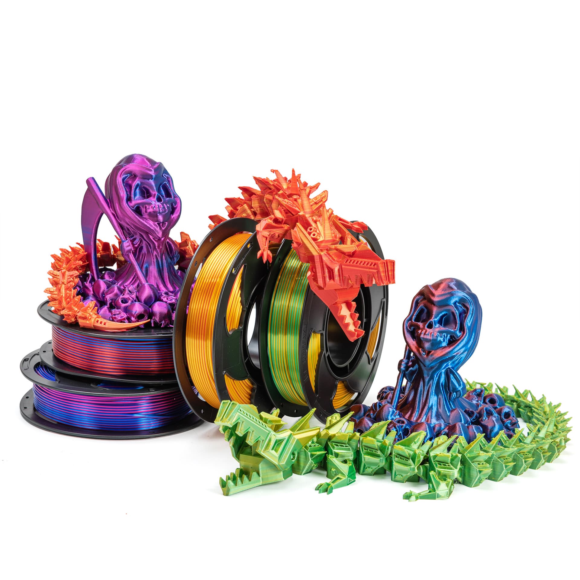 TOKSEN 3D Printing Filament PLA Silk Dual Color 1KG 3D Printer Filament PLA Silk Filament