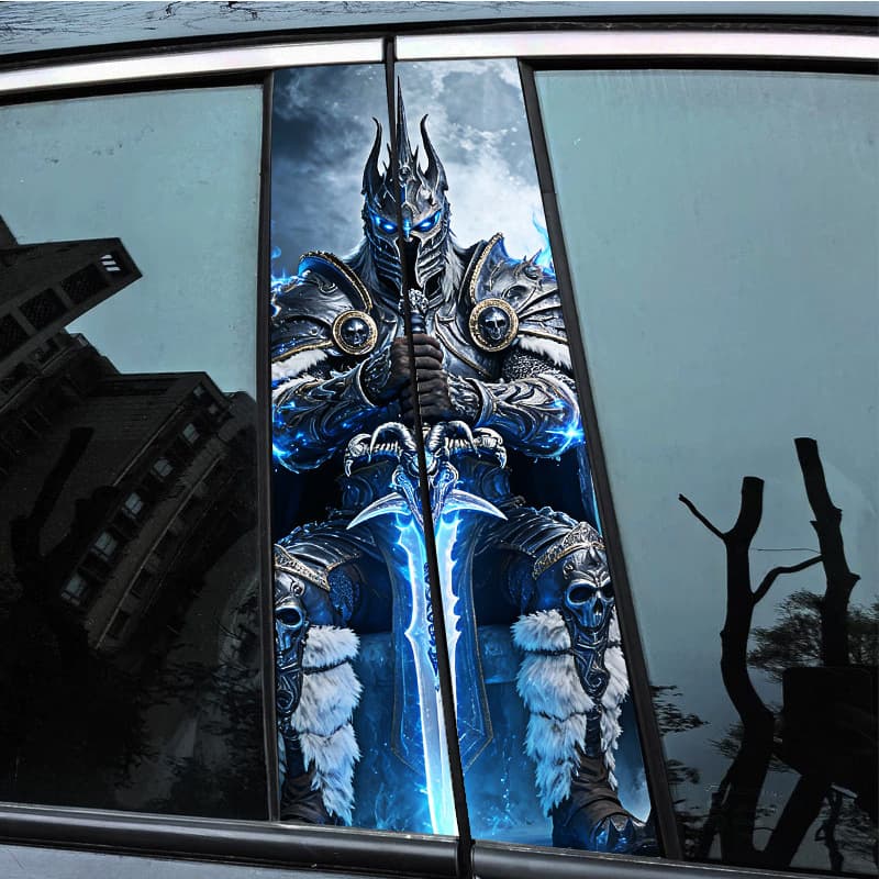 Car center pillar sticker A pillar World of Warcraft cartoon decorative sticker car window B pillar protective film anti-scratch sticker