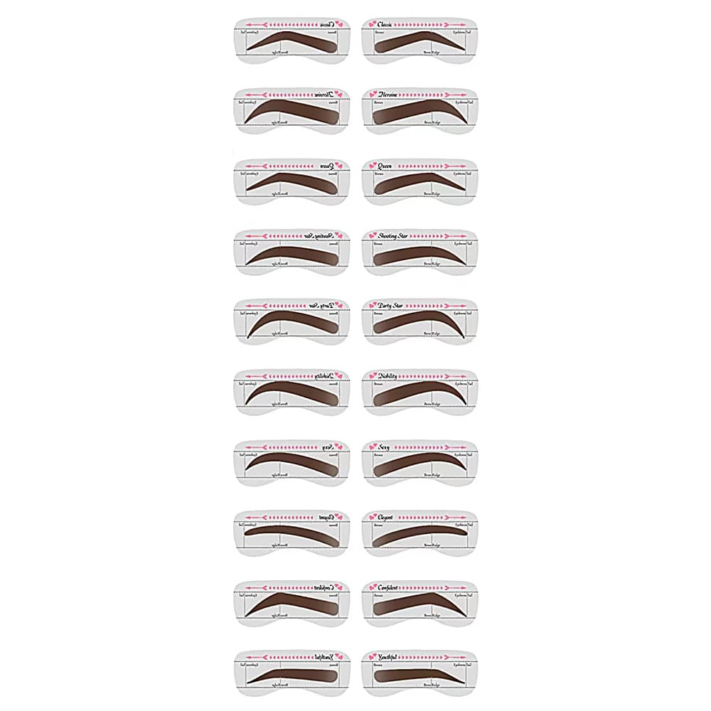 Cross-border Hot-selling 10-Piece Symmetrical Soft Eyebrow Stencil Set, Lazy Eyebrow Drawing Aid with Brow Shapes, European and American Makeup Tool