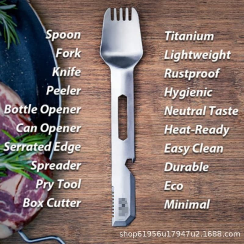 Standalone 10-in-1 Adventure Utensil Multi-Function Stainless Steel Outdoor Knife Spoon