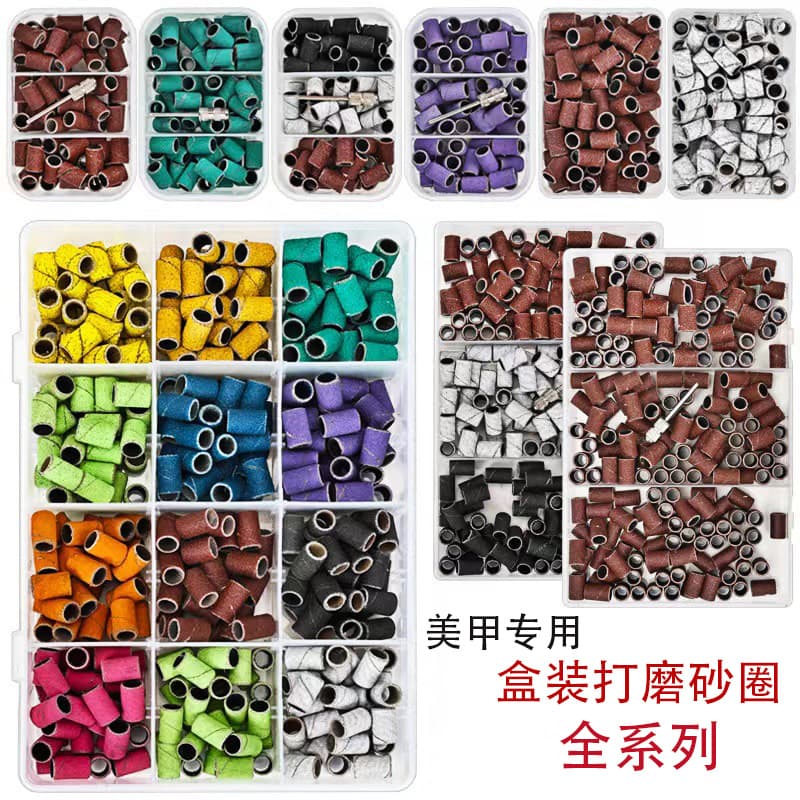 New Electric Nail Drill Grinding Head Black White Multicolor Box Set Bearing Included Nail Polish Removal Tool Nail Art Supplies