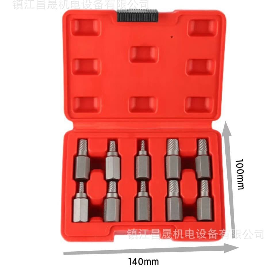 10pc Imperial Broken Screw Extractor Set 1/8-13/32 for Stripped, Broken, and Damaged Screw Removal