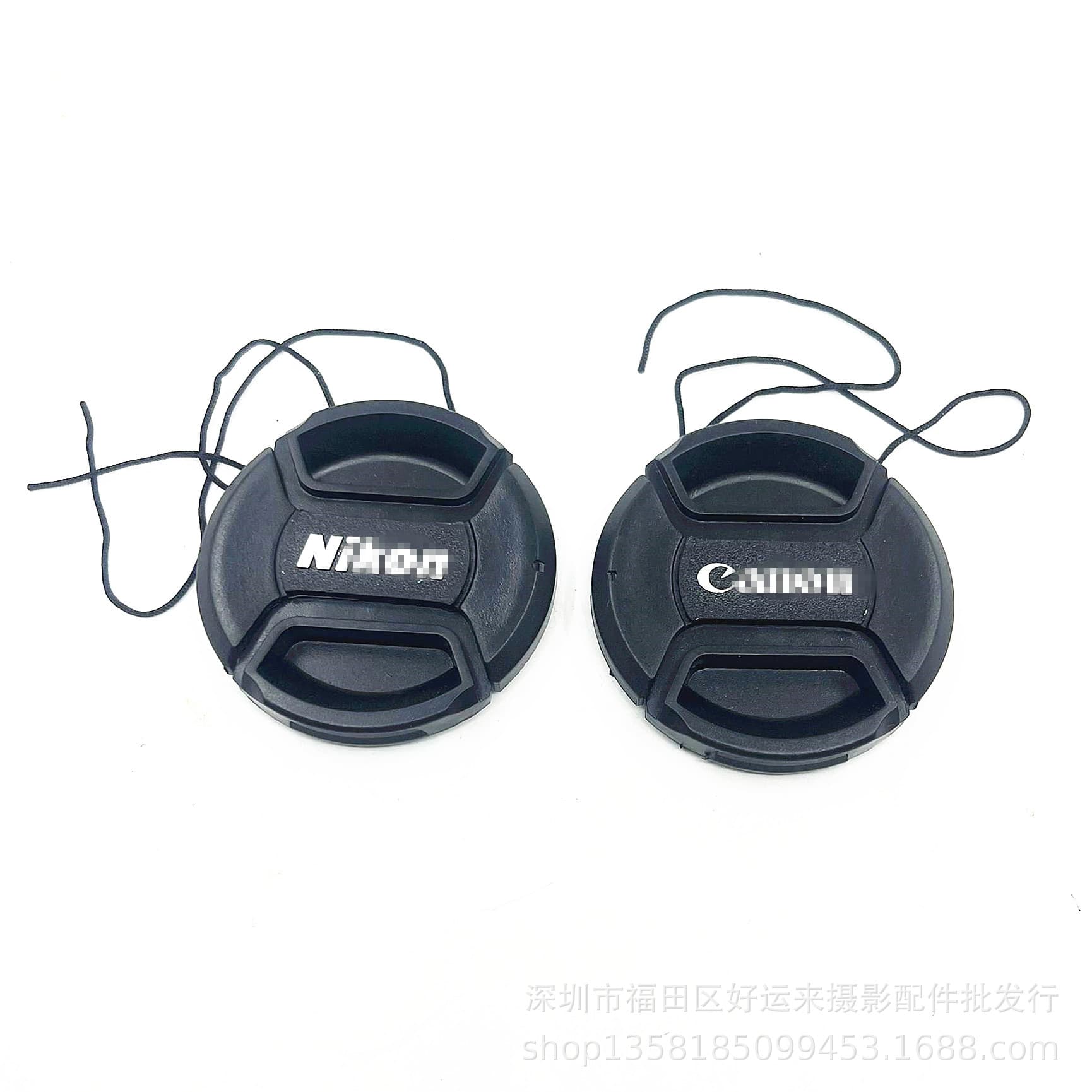 Camera lens cap 49/52/55/58/67/72/77/82MM with pinch grip and anti-loss strap