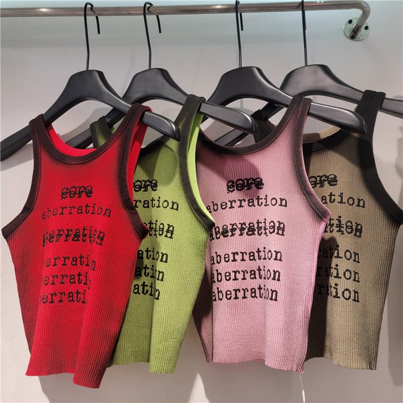 2026 summer new style American hot girl letter I-shaped camisole female slimming short top