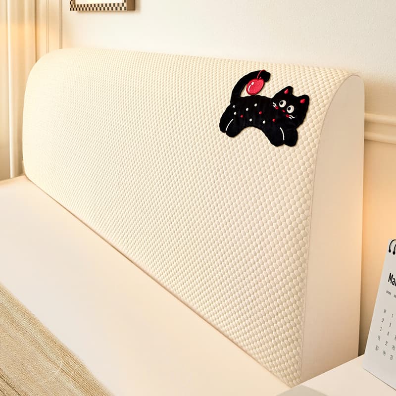 Ice silk all-inclusive bedside cover 2025 new elastic dustproof universal wooden bedside cover backrest cover removable and washable