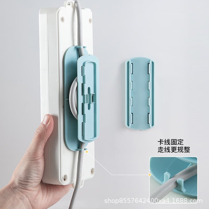 Socket Strip Holder Wall-Mounted No-Drill Power Strip Organizer Cable Management Cord Winder Cartoon