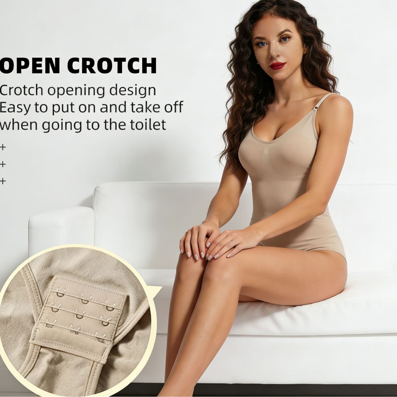 European and American Plus Size Bodysuit Shapewear Postpartum Tummy Control Hip Lifting Waist Shaper Seamless Bodysuit Solid Color