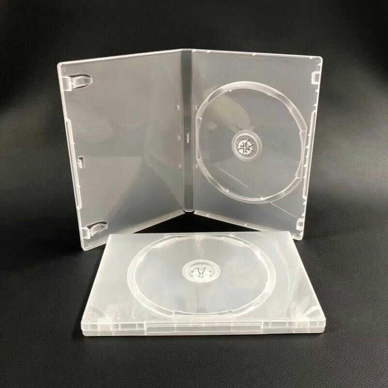 Thickened 14mm DVD case, plastic disc case, cover-capable, transparent/opaque white, single-disc/double-disc version