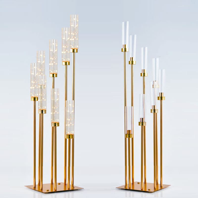 Cross-border E-commerce Exclusive Wedding Props Step-by-Step Electroplated Gold Aisle Guide Wedding Hotel Party Candle Holder Decoration