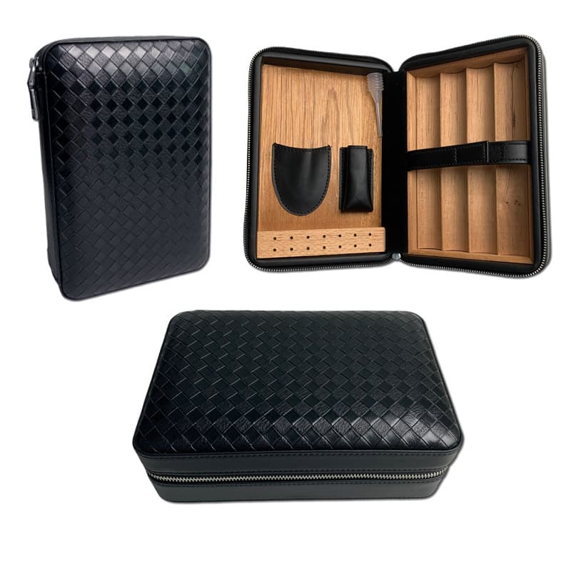 Cigar Travel Portable Humidor Case Cigar Holder Box Cigar Cutter Storage Case