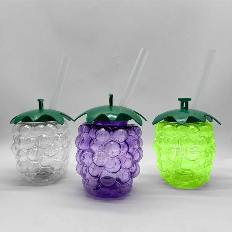 Source factory wholesale drinking cups, grape-shaped straw cups, milk tea, juice and cold drink shop disposable plastic bottles