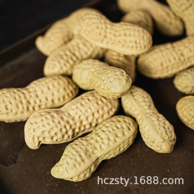 Yixing Purple Clay Tea Pet Realistic Peanut Longevity Fruit Ornament Handmade Sculpture Tea Set Accessory Ceramic Maintainable Wholesale