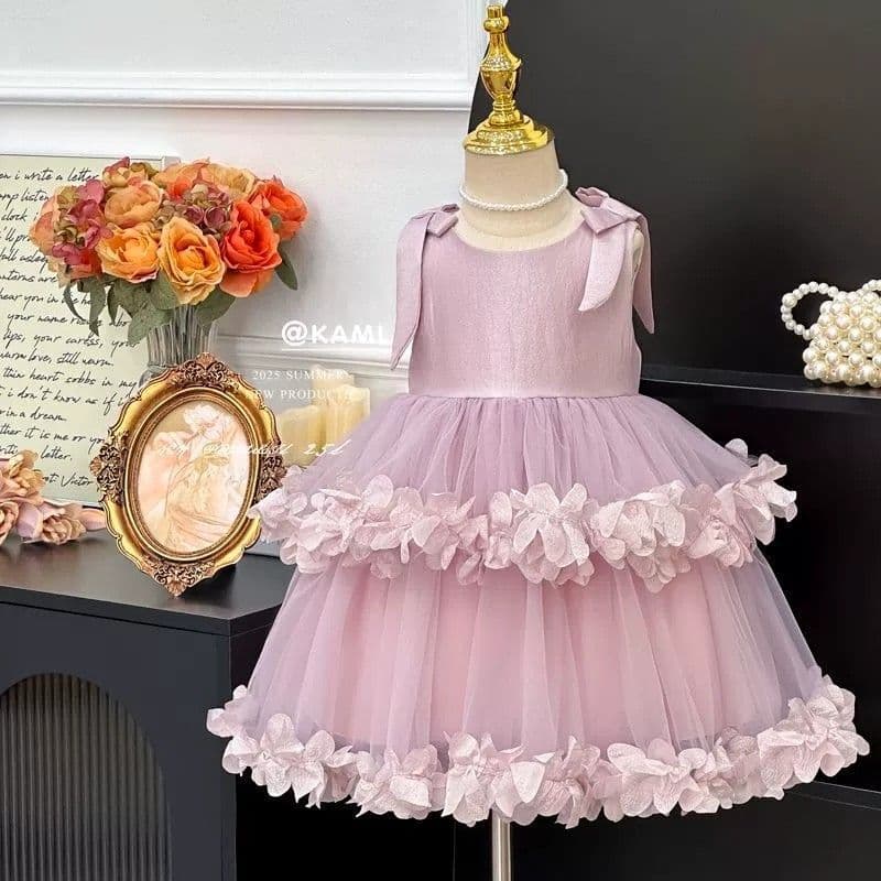 New Summer Women's Dress Children Korean Style Casual Mesh Cake Dress Baby Fashionable Princess Dress