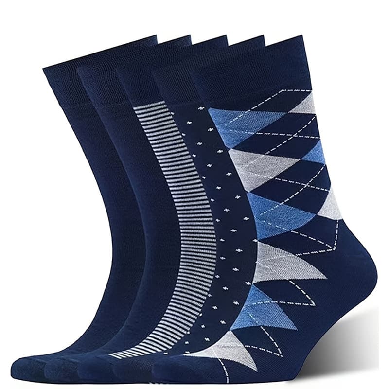 Amazon Cross-Border Men's Long Socks European and American Business Socks New Autumn Mid-Calf Socks Striped Plus Size Versatile