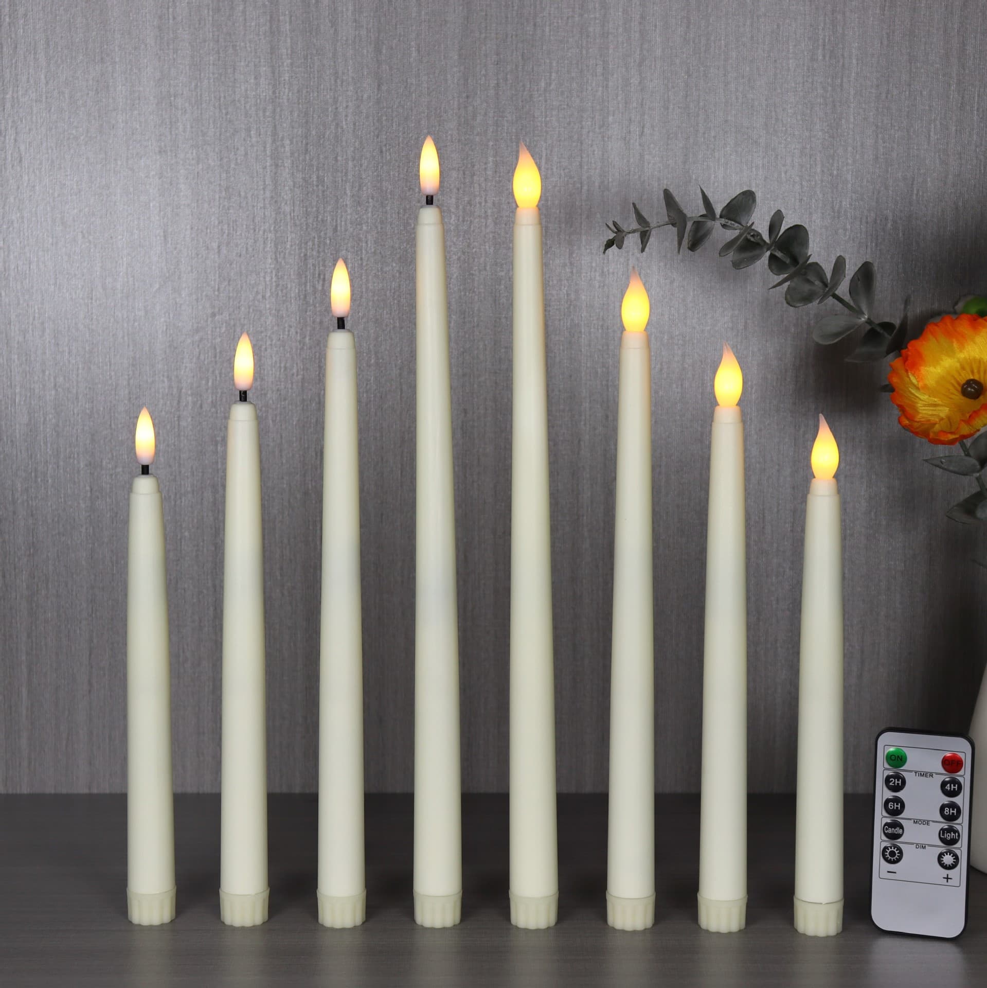 10-key remote control long pole electronic candle light, wedding candlestick atmosphere light ornament, creative LED timing candle light