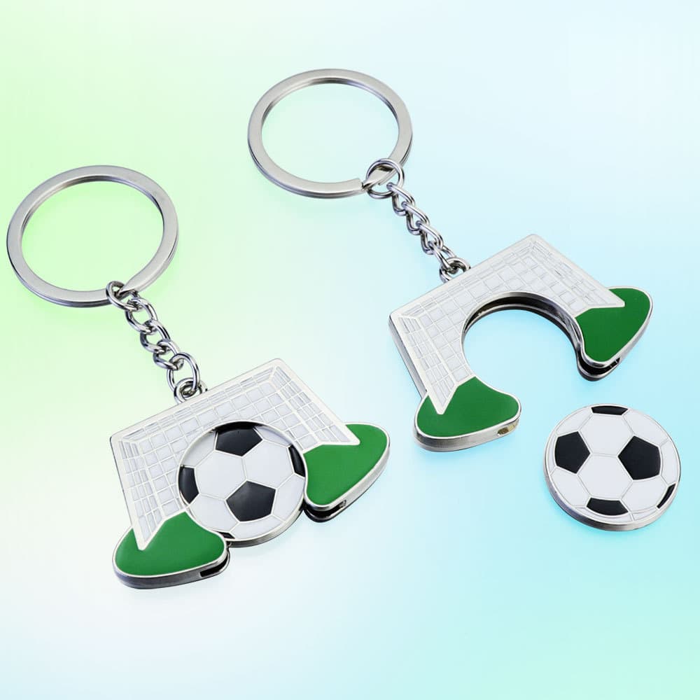 New Self-Designed Metal European Cup Football Goal Token Buckle Football Keychain Pendant European Cup Fan Small Gift