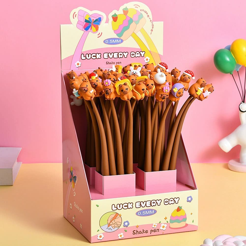 Cute Cartoon Shake Pen Kappi Bala Shake Pen Swing Decompression Pen Student Stationery Wholesale