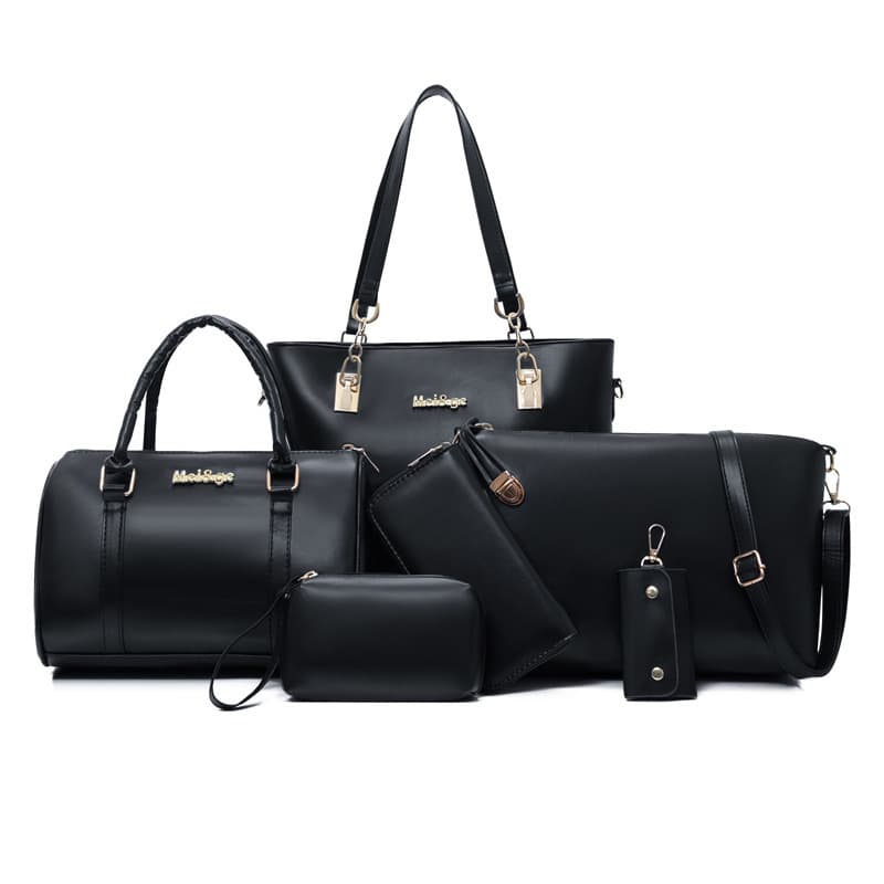 Women's Bag 2024 New European and American Fashion 6-Piece Set Parent-Child Bag Large Capacity Shoulder Handbag Crossbody Bag Cross-Border Wholesale