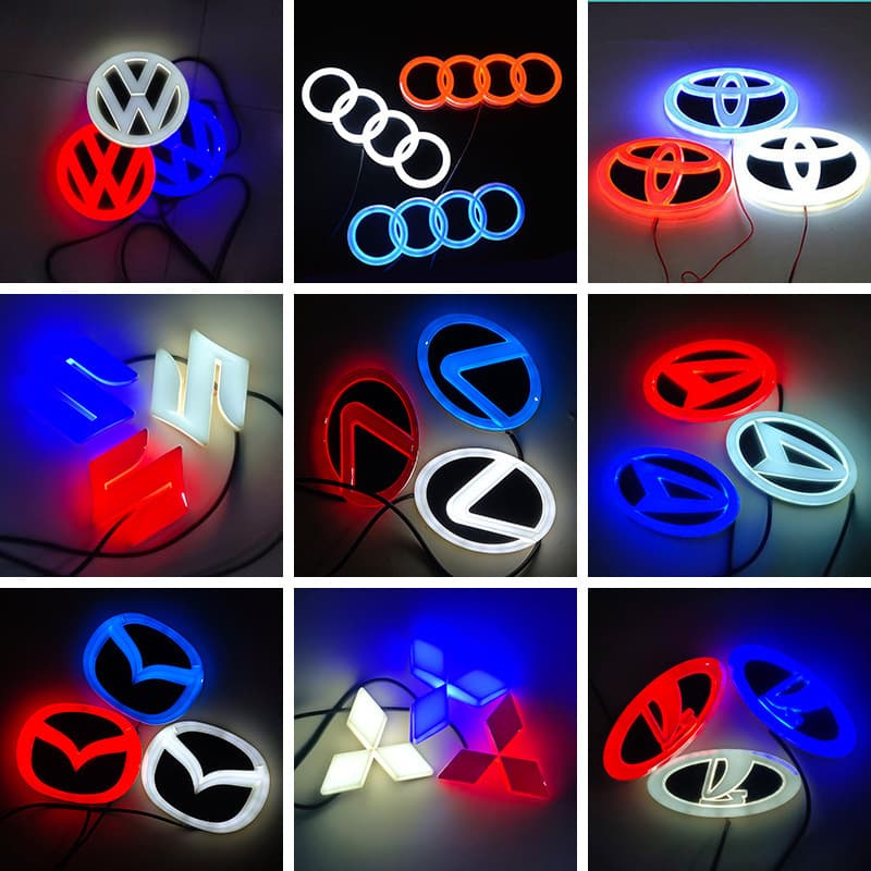 [Cross-Border Hot Item] 4D Glowing LED Rear Trunk Emblem Light for Various Cars - Custom Car Emblem Light