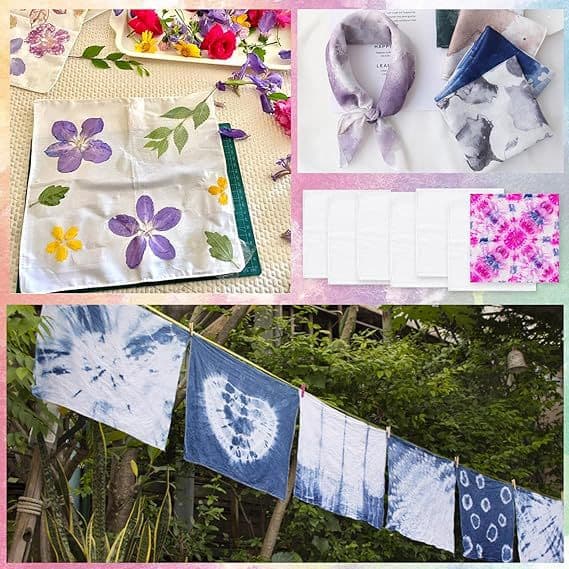 Tie-dye/batik 32-count pure cotton white handkerchiefs, kindergarten handmade DIY, embroidery small square scarves wholesale