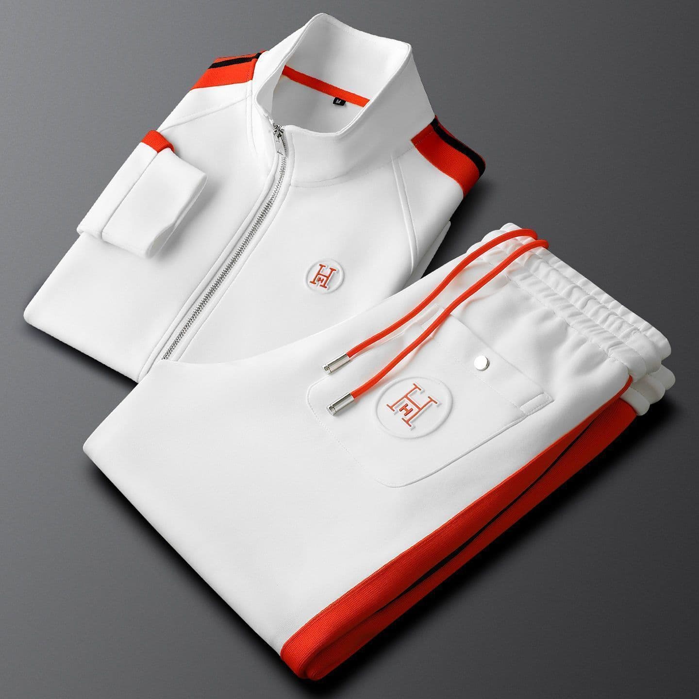 2026 Spring and Autumn Embroidered Jacket Two-Piece Set, Light Luxury, High-Quality Craftsmanship, Casual Texture, Simple and Sophisticated, European Style, New Men's Suit