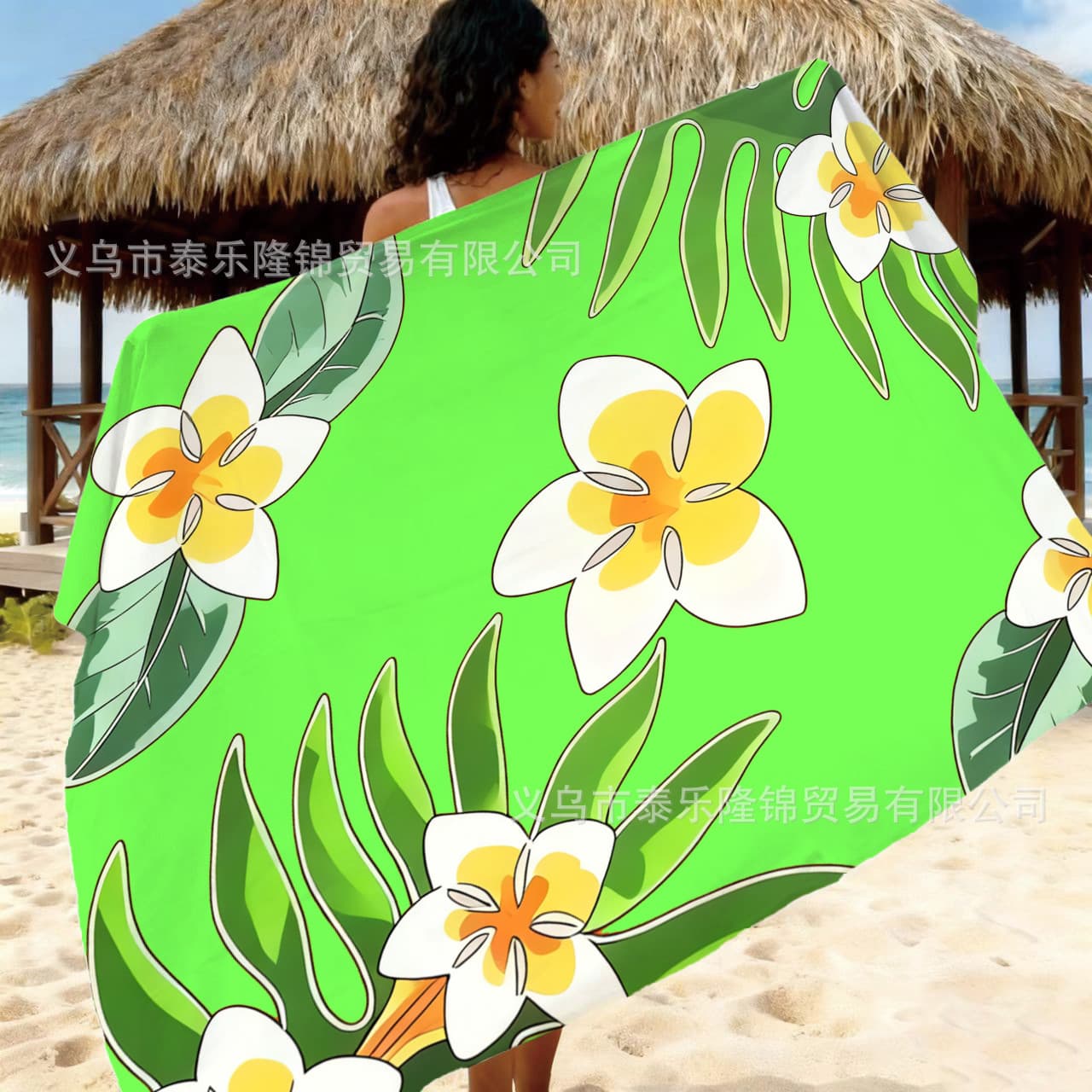 Cross-border E-commerce Hot Selling in New Zealand and Samoa Islands Sulu Hand-painted Floral Midi Skirt Beach Tupenu