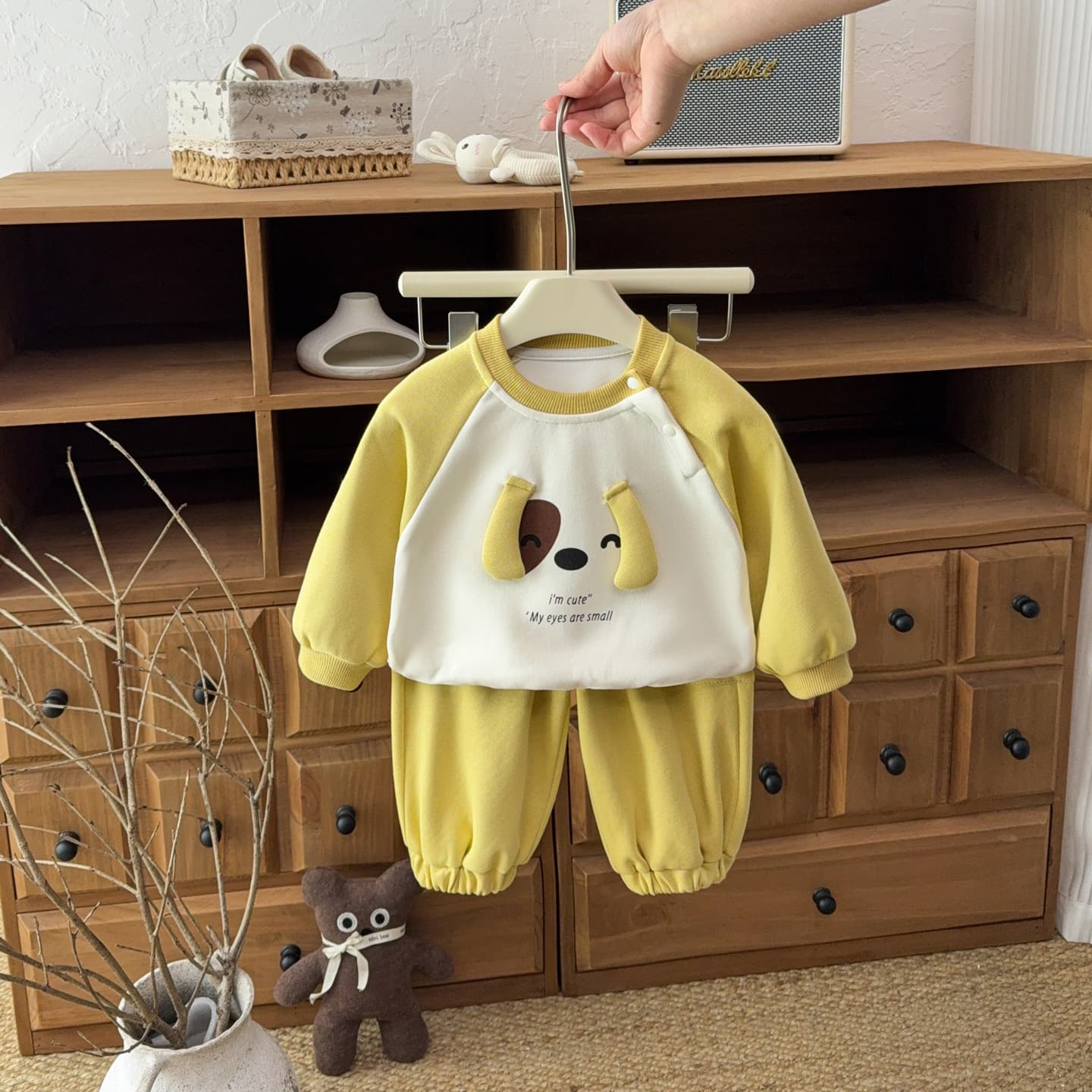 Spring new baby clothes for small month-old babies two-piece cartoon sweatshirt casual cute pullover 0-2