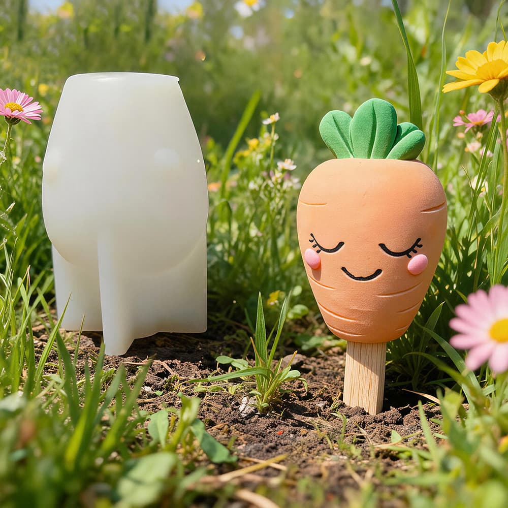 Quan Mingxiang Cartoon Carrot Scented Candle Mold Cute Carrot Plaster Decorative Ornaments Silicone Mold