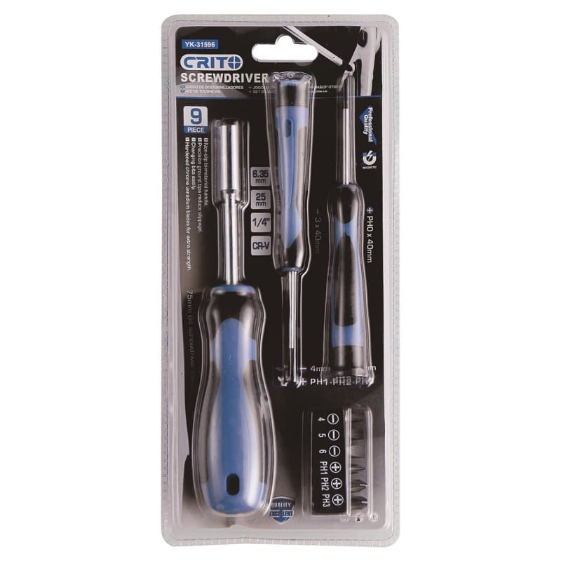 Screwdriver Extension Rod Watchmaker Set 9 Pieces 6Pcs Phillips Flathead Screwdriver Set with Bubble Shell