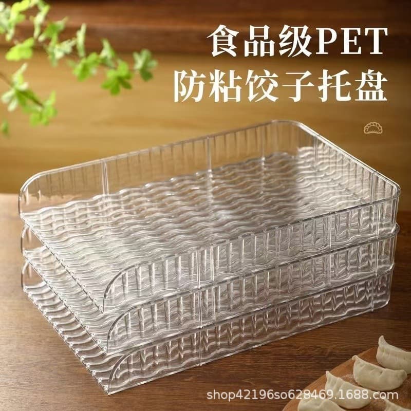 Non-Stick Premium Dumpling Cover Tray, Food-Grade Dumpling Box, Thickened Kitchen Stackable Dumpling Tray for Refrigerator